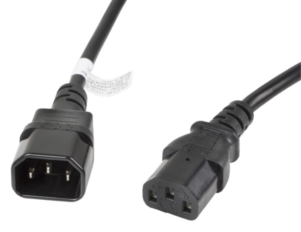 Lanberg CA-C13E-11CC-0030-BK cable de transmisión Negro 3 m C13 acoplador C14 acoplador