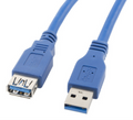 Lanberg CA-US3E-10CC-0030-B cable USB 3 m USB A Azul