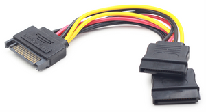 Gembird CC-SATAM2F-01 cable de SATA 0,15 m SATA de 15 pines 2 x SATA de 15 pines Multicolor