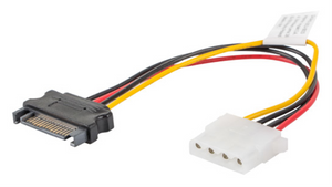 Lanberg CA-SAHD-10CU-0015 cable de SATA 0,15 m Molex (4-pin) SATA de 15 pines Negro, Rojo, Amarillo