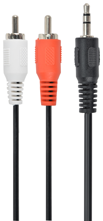 Gembird 2.5m, 3.5mm/2xRCA, M/M cable de audio 2,5 m 3,5mm Negro, Rojo, Blanco