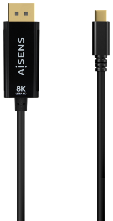 AISENS Cable Conversor USB-C a Displayport 8K@60Hz, USB-C/M-DP/M, Negro, 1.8M