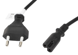 Lanberg CA-C7CA-11CC-0018-BK cable de transmisión Negro 1,8 m C7 acoplador CEE7/16