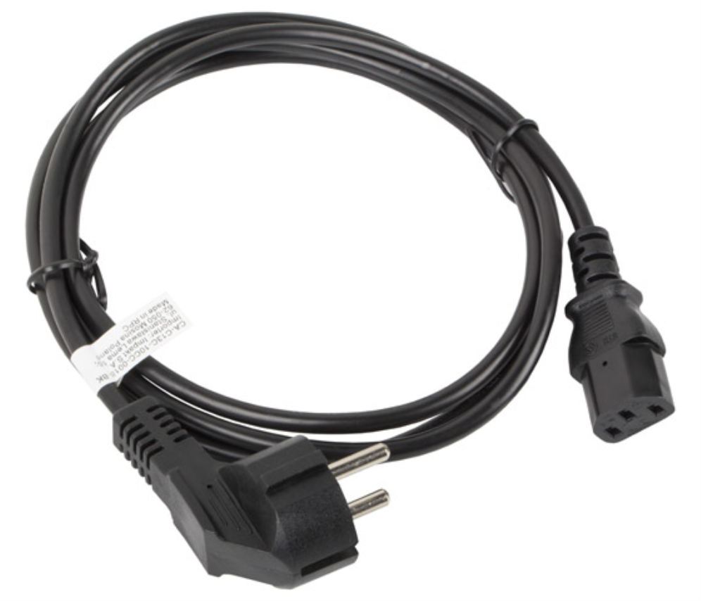Lanberg CA-C13C-10CC-0018-BK cable de transmisión Negro 1,8 m C13 acoplador CEE7/7