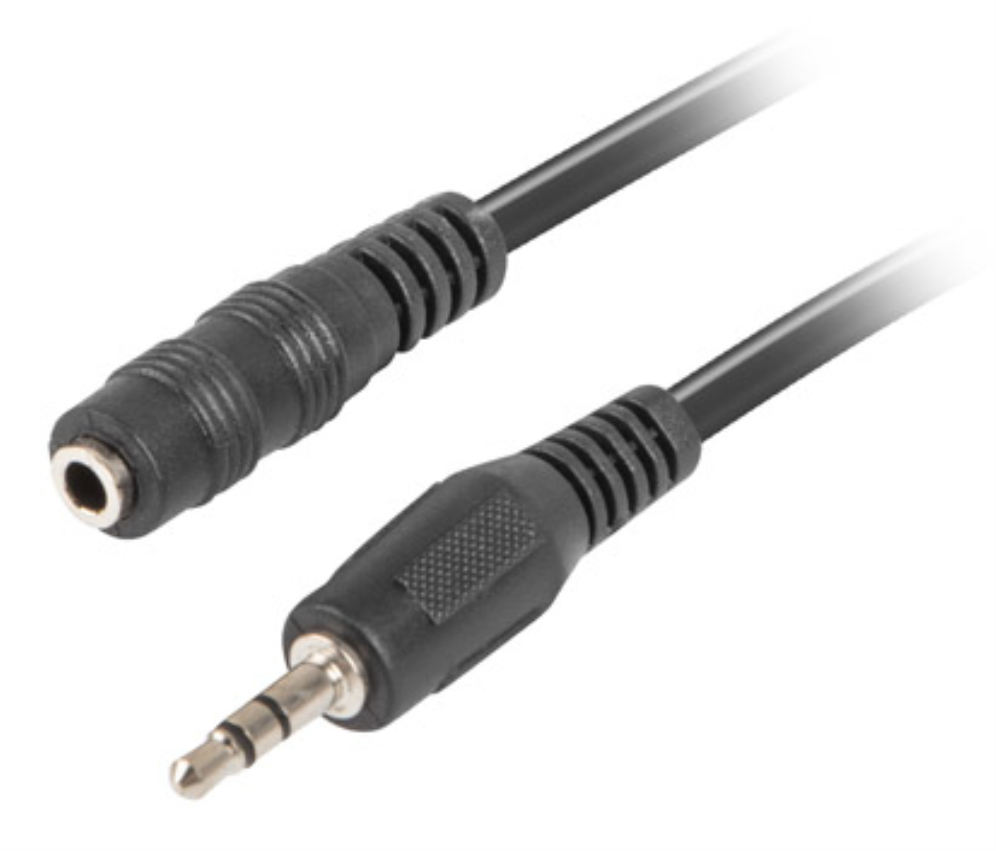 Lanberg CA-MJFJ-10CC-0050-BK cable de audio 5 m 3,5mm Negro