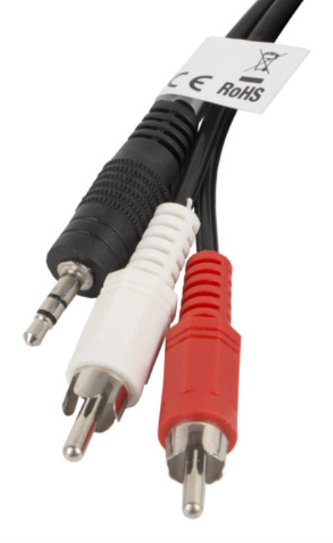Lanberg CA-MJRC-10CC-0020-BK cable de audio 2 m 3,5mm RCA Negro, Rojo, Blanco