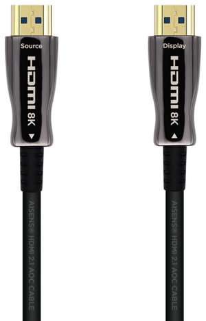 AISENS Cable HDMI V2.1 AOC Ultra Alta Velocidad / HEC 8k@60Hz 4k@120Hz 4:4:4 48Gbps, A/M-A/M, Negro, 25m
