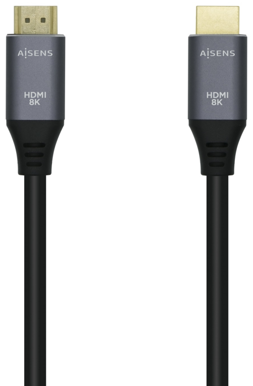 AISENS Cable HDMI V2.1 Ultra Alta Velocidad / HEC 8k@60Hz 48Gbps, A/M-A/M, Gris/Negro, 1.5m