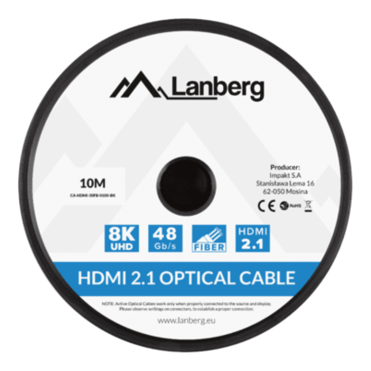 Lanberg CA-HDMI-30FB-0100-BK cable HDMI 10 m HDMI tipo A (Estándar) Negro