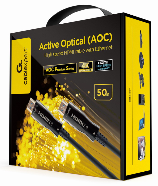 Gembird CCBP-HDMI-AOC-50M-02 cable HDMI HDMI tipo A (Estándar) Negro