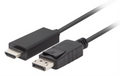 Lanberg CA-DPHD-11CC-0018-BK cambiador de género para cable DisplayPort HDMI Negro