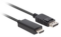 Lanberg CA-DPHD-11CC-0050-BK cambiador de género para cable DisplayPort HDMI Negro