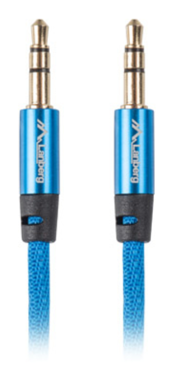 Lanberg CA-MJMJ-10CU-0020-BL cable de audio 2 m 3,5mm Azul