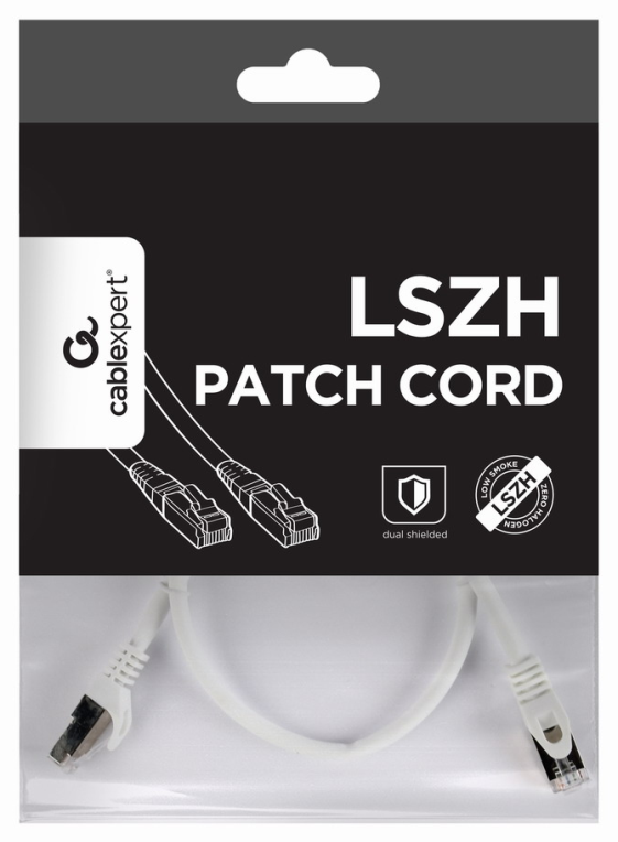 Gembird PP6A-LSZHCU-W-0.5M cable de red Blanco 0,5 m Cat6a S/FTP (S-STP)