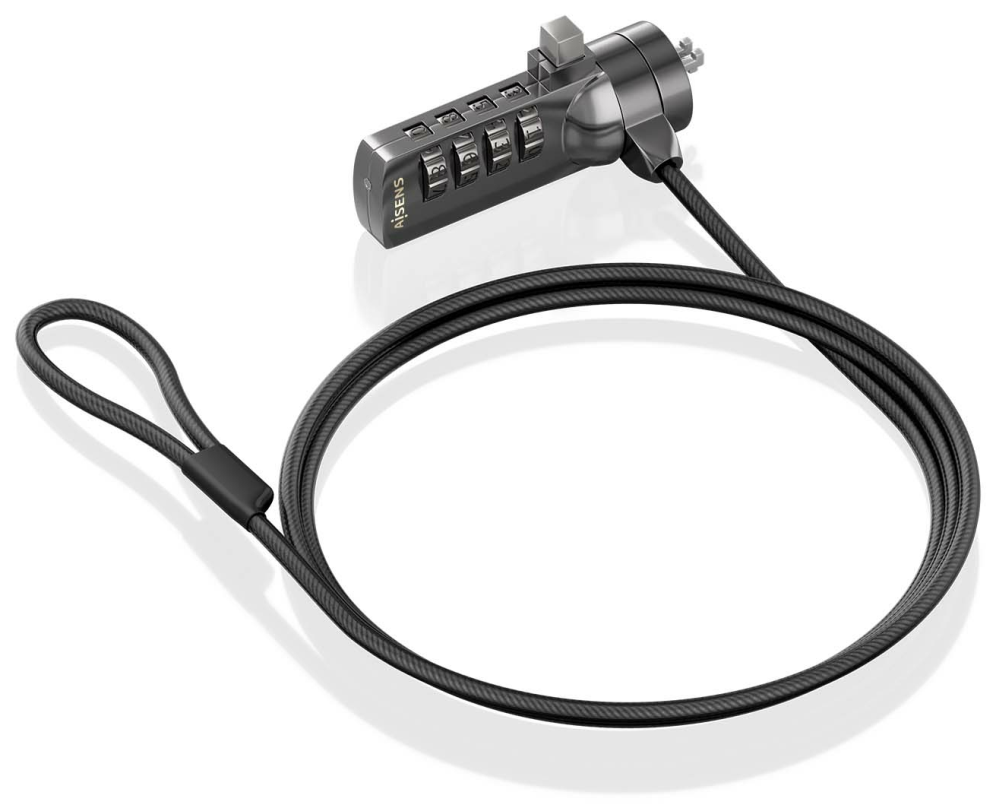 AISENS ASLK-D40N03-BK cable antirrobo Negro 1,5 m