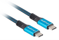 Lanberg CA-CMCM-45CU-0012-BK cable USB USB4 Gen 2x2 0,12 m USB C Negro, Azul