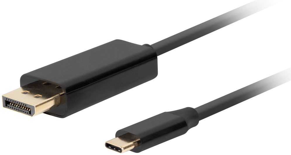 Lanberg CA-CMDP-10CU-0010-BK adaptador de cable de vídeo 1 m USB Tipo C DisplayPort Negro