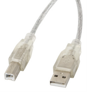 Lanberg CA-USBA-12CC-0050-TR cable USB USB 2.0 5 m USB B Transparente