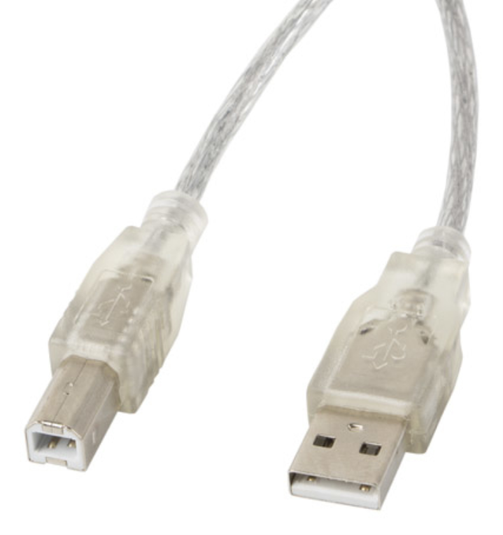 Lanberg CA-USBA-12CC-0050-TR cable USB USB 2.0 5 m USB B Transparente