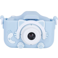 Cámara Digital Para Niños K1C Versión Mejorada 600mAh Funda Gato Azul