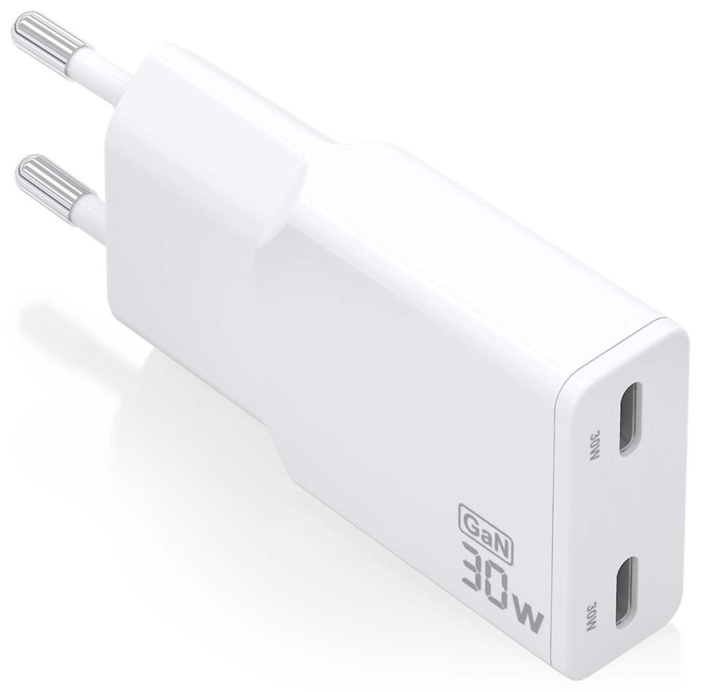 AISENS ASCH-30W2P048-W cargador de dispositivo móvil Cámara digital, MP3, MP4, Teléfono móvil, Navegante, Portátil, Consola de juegos portátil, Smartphone, Tableta, Universal Blanco Corriente alterna Carga rápida Interior