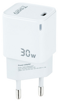 TooQ Cargador de Pared GAN USB-C/PD 30W, Blanco