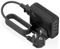 AISENS Cargador Sobremesa GaN 140W, 3x USB-C PD3.1 QC4.0 QC5.0, 1x USB-A QC3.0, Negro