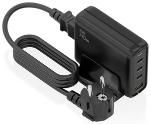 AISENS Cargador Sobremesa GaN 140W, 3x USB-C PD3.1 QC4.0 QC5.0, 1x USB-A QC3.0, Negro
