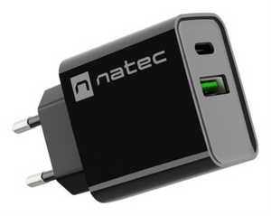 NATEC RIBERA Universal Negro Corriente alterna Carga rápida Interior
