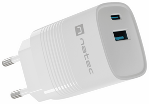 NATEC NUC-2140 cargador de dispositivo móvil Universal Blanco Corriente alterna Carga rápida Interior