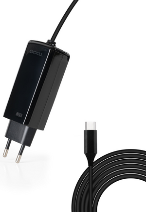 TooQ Cargador de portátil GAN USB-C PD 100W, Negro