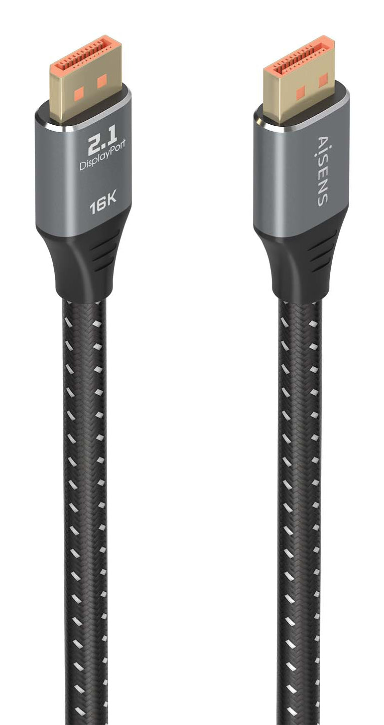 Cable DisplayPort V2.1 16K@60Hz 80 Gbps, DP/M-DP/M, Negro, 1.0m