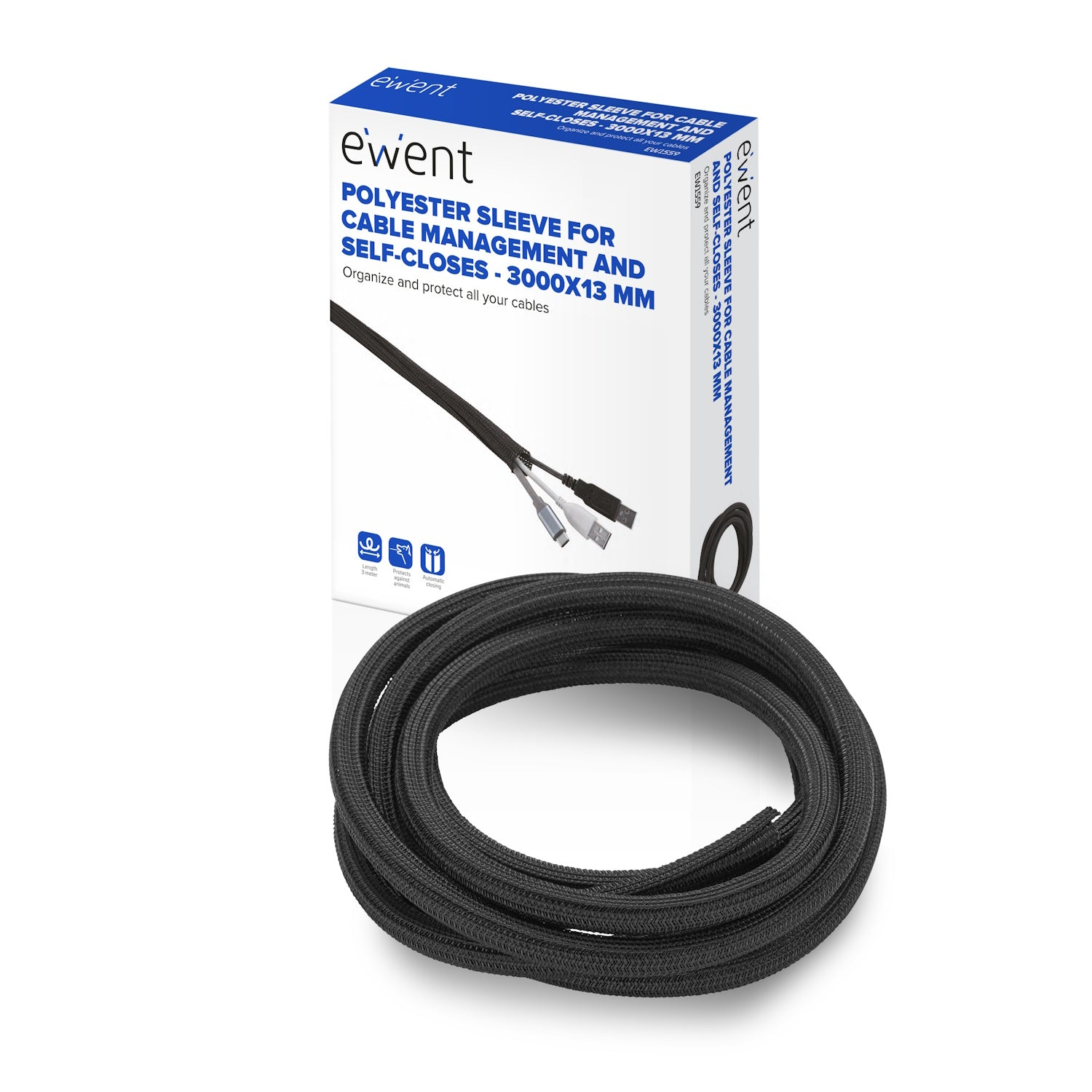 EW1559 organizador de cables Universal Pasacables Negro 1 pieza(s)