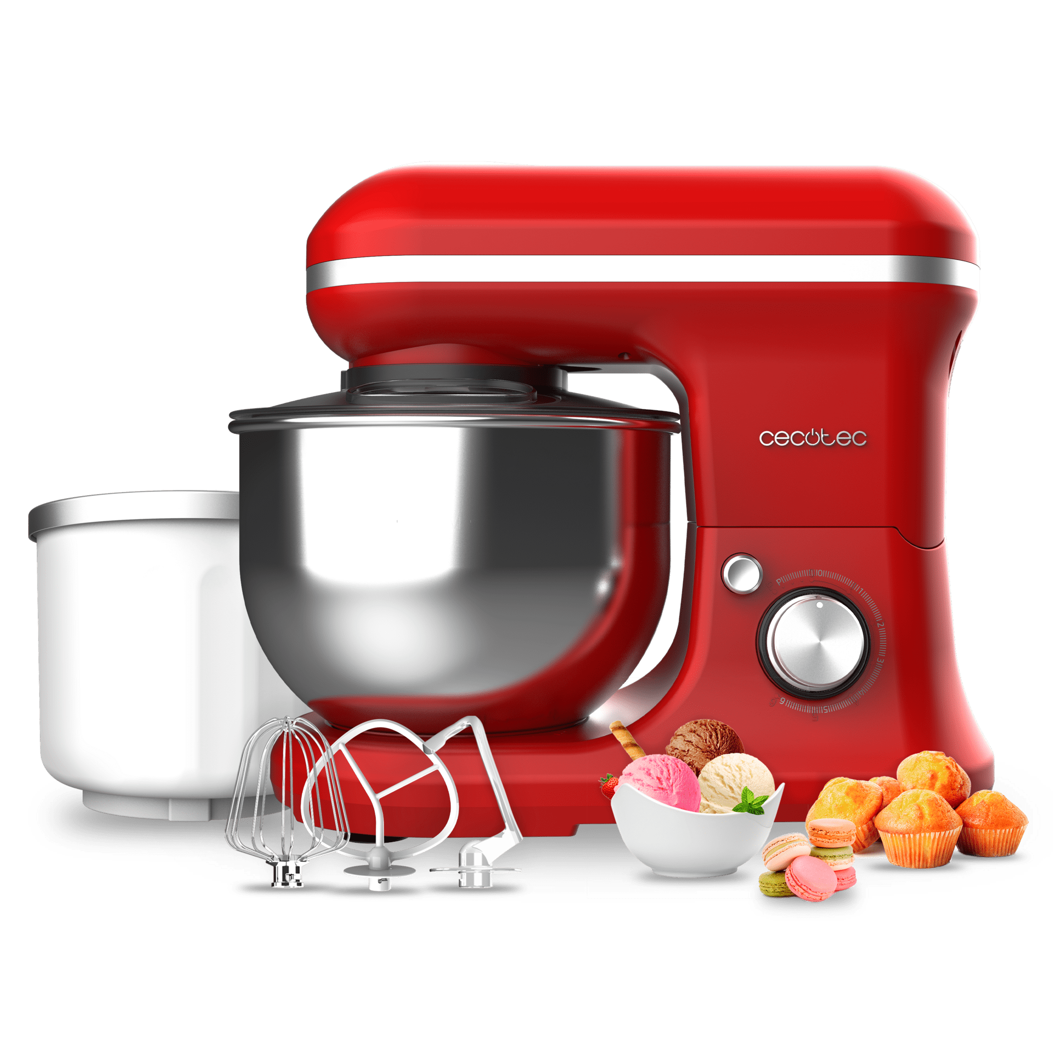 Batidora Amasadora Cecomixer Merengue 5L 1200 Ice-Cream Red