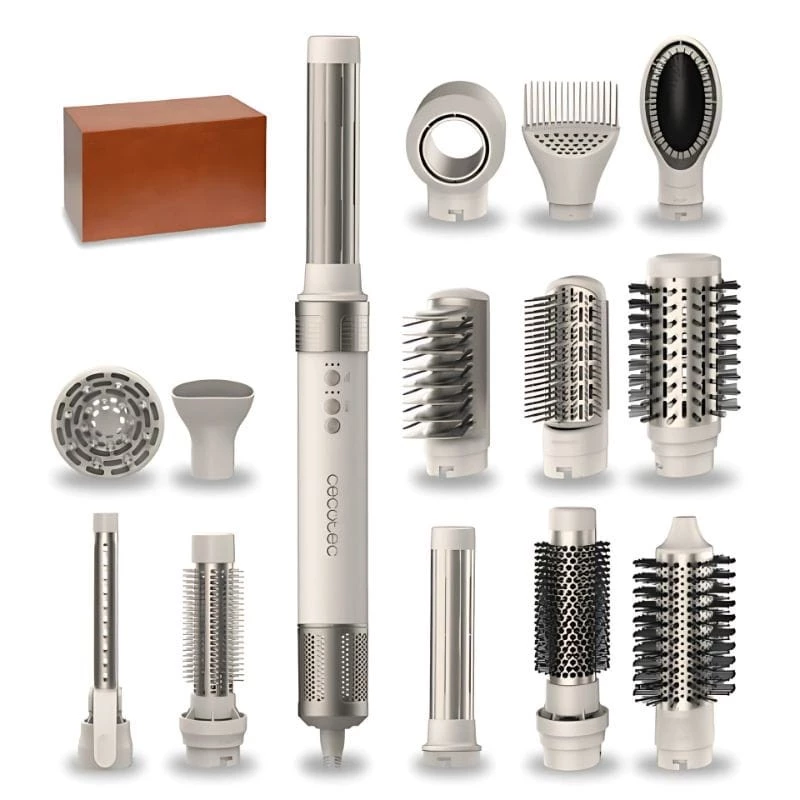Moldeador multifunción Cecotec Bamba CeramicCare 14in1 AirGlam  Champán