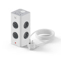 EW3864 base múltiple 2 m 8 salidas AC Interior Gris, Blanco