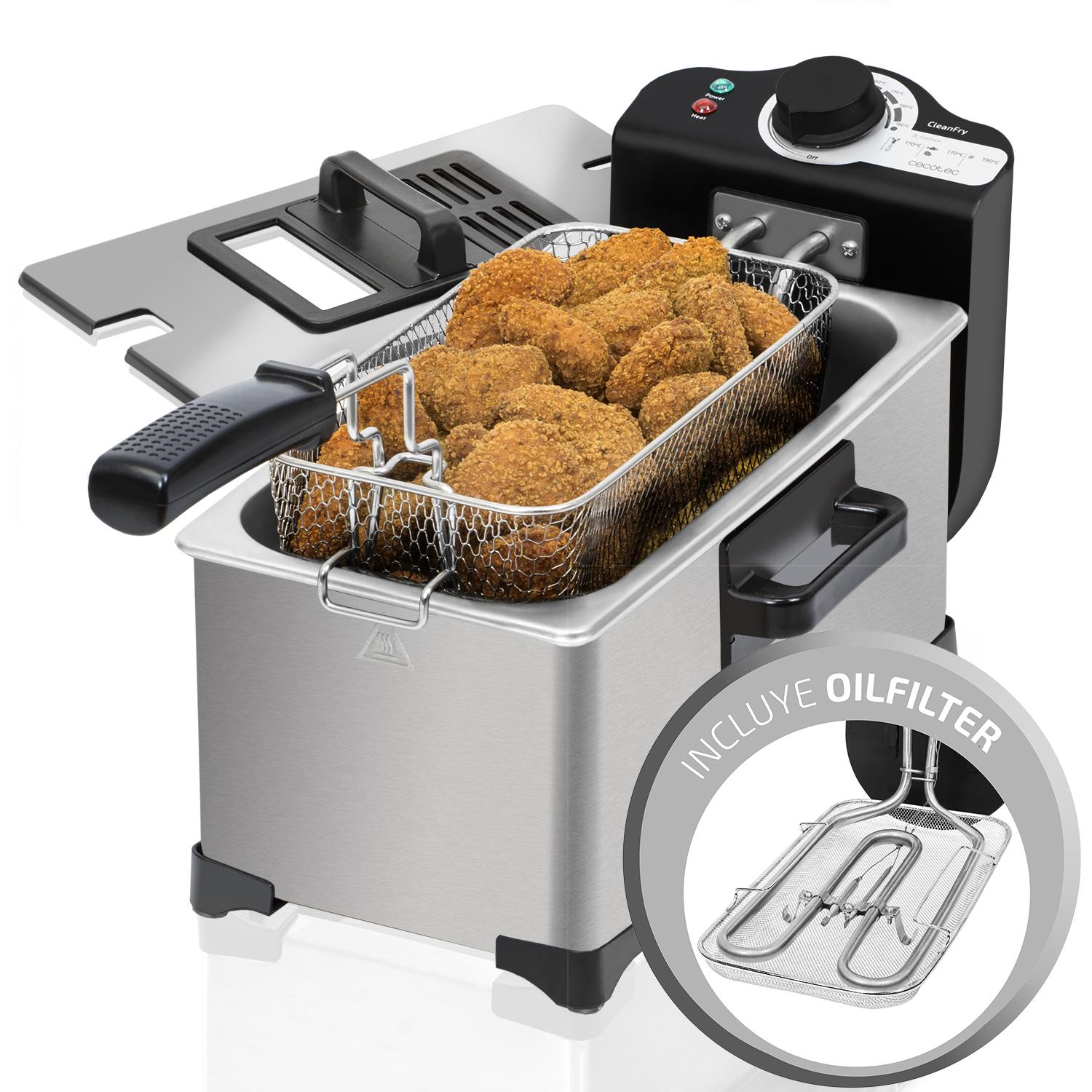 Freidora Con Aceite Cleanfry 3L Full Inox