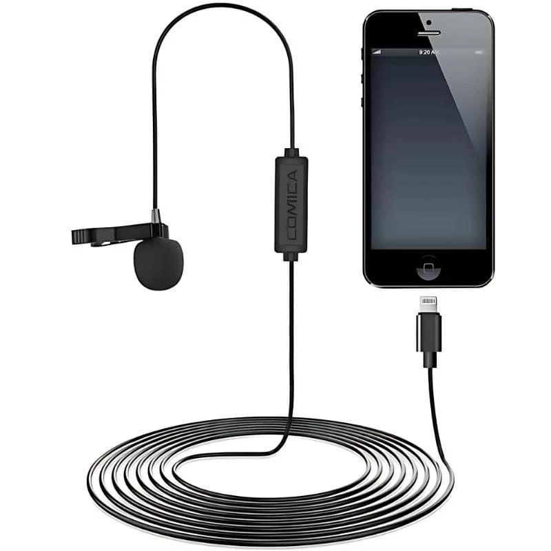 COMICA Lightning 4,5 m Micrófono lavalier para smartphone