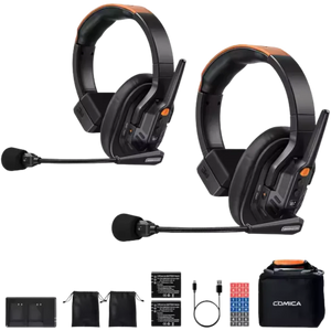 COMICA Seekcom S1 Sistema Intercom con Micrófono Inalámbrico y Auricular Profesional (Pack2)