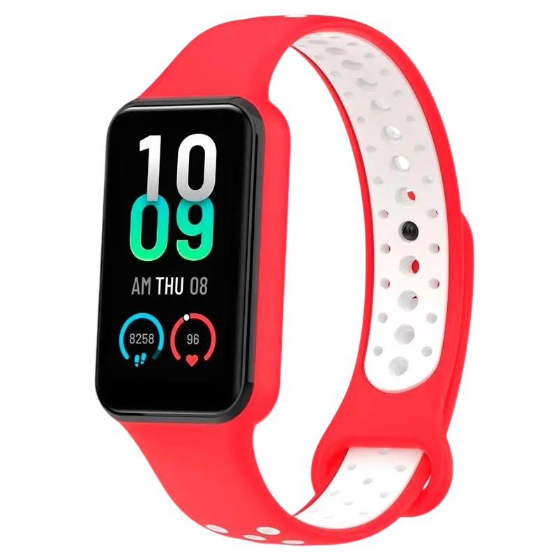 Correa Xiaomi Mi Smart Band 8 Active / Redmi Smart Band 2 Dual Color Rojo+Blanco