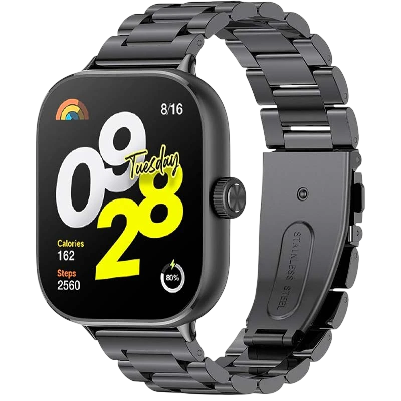 Correa Metal Eslabones Xiaomi Mi Smart Band 9 Pro / Band 8 Pro / Redmi Watch 4 / Redmi Watch 5 / Redmi Watch 6 / Xiaomi Smart Band 10 Pro Negro
