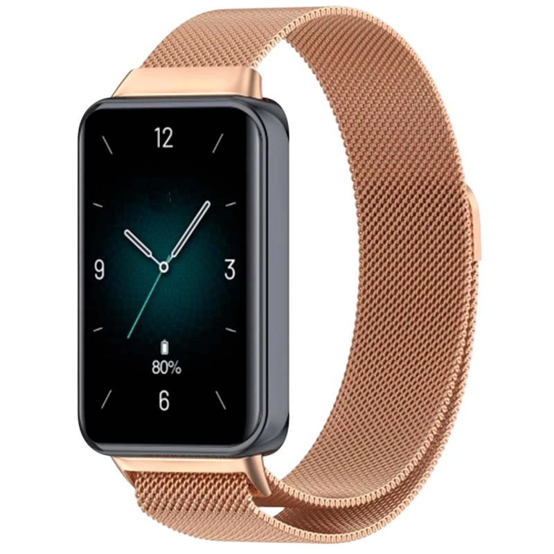 Correa Milanesa Magnética Huawei Band 8 / Huawei Band 9 / Honor Band 9 Dorado Rosa