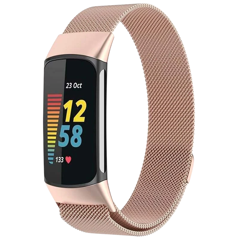 Correa Milanesa Magnética Fitbit Charge 5 / Charge 6 Champán