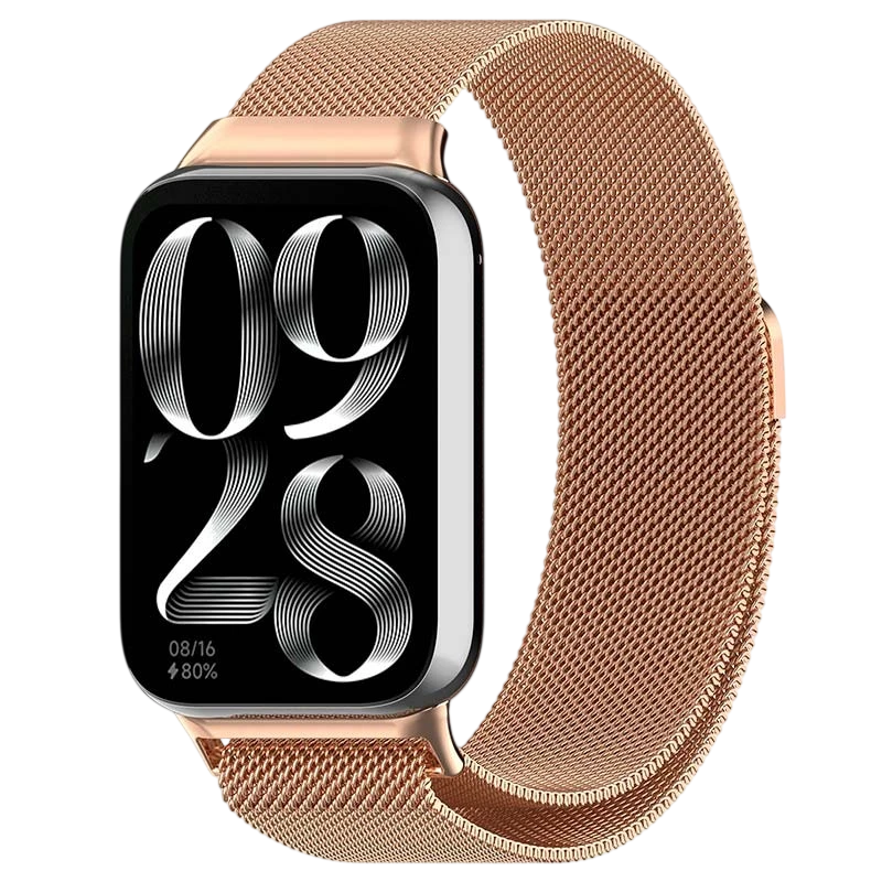 Correa Milanesa Magnética Xiaomi Mi Smart Band 9 Pro / Band 8 Pro / Redmi Watch 4 / Redmi Watch 5 / Redmi Watch 6 / Xiaomi Smart Band 10 Pro Dorado Rosa
