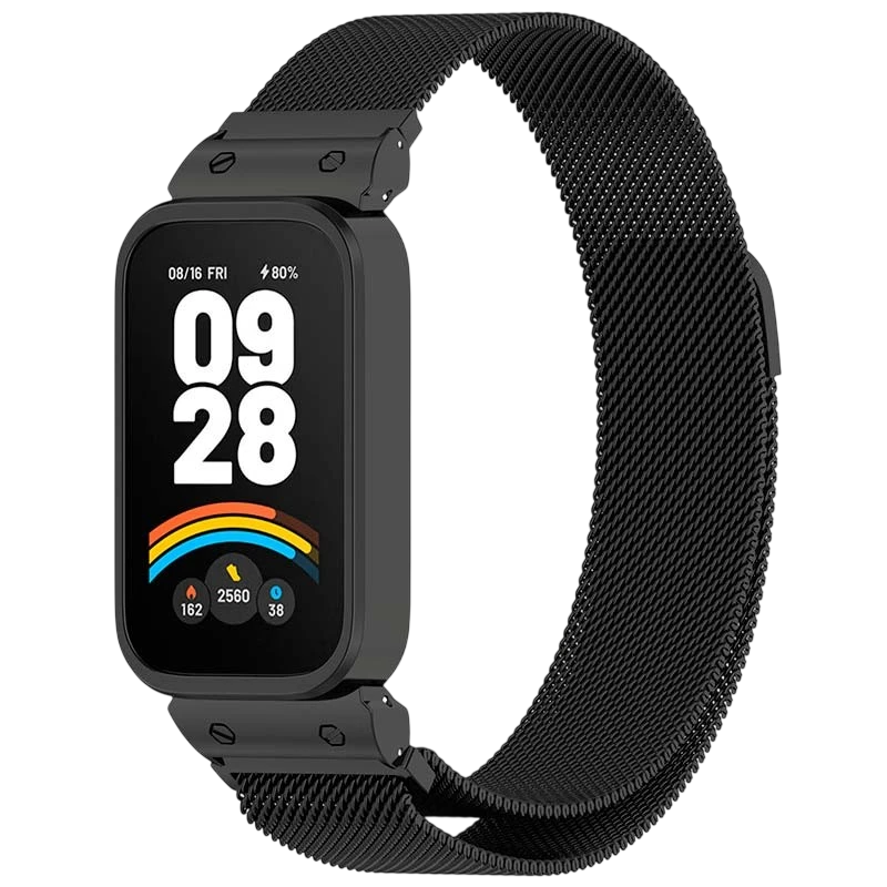Correa Milanesa Magnética Xiaomi Mi Smart Band 9 Active / Redmi Smart Band 3 Negro