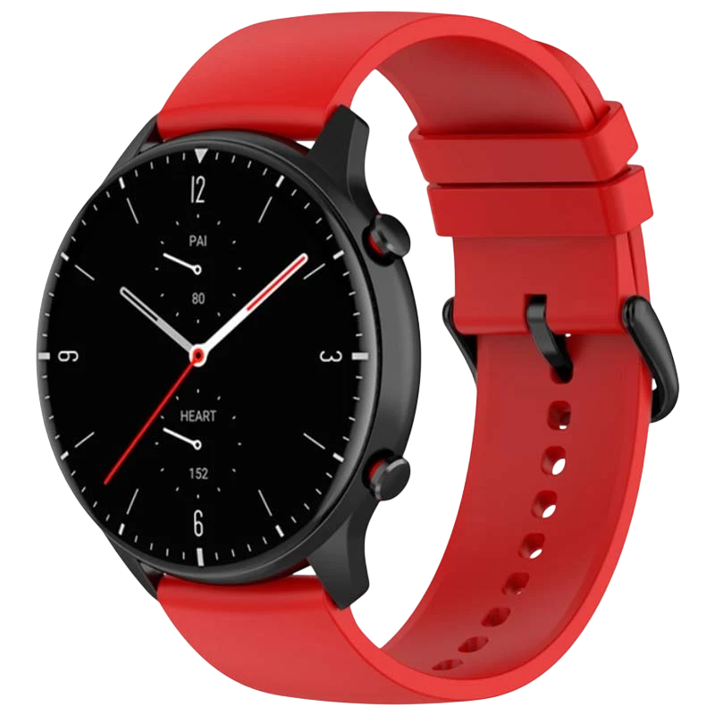 Correa de silicona Universal 22mm Rojo para Smartwatch Xiaomi/Amazfit/Samsung/Huawei/Realme/Ticwatch