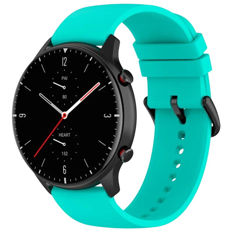 Correa de silicona Universal 22mm Turquesa para Smartwatch Xiaomi/Amazfit/Samsung/Huawei/Realme/Ticwatch