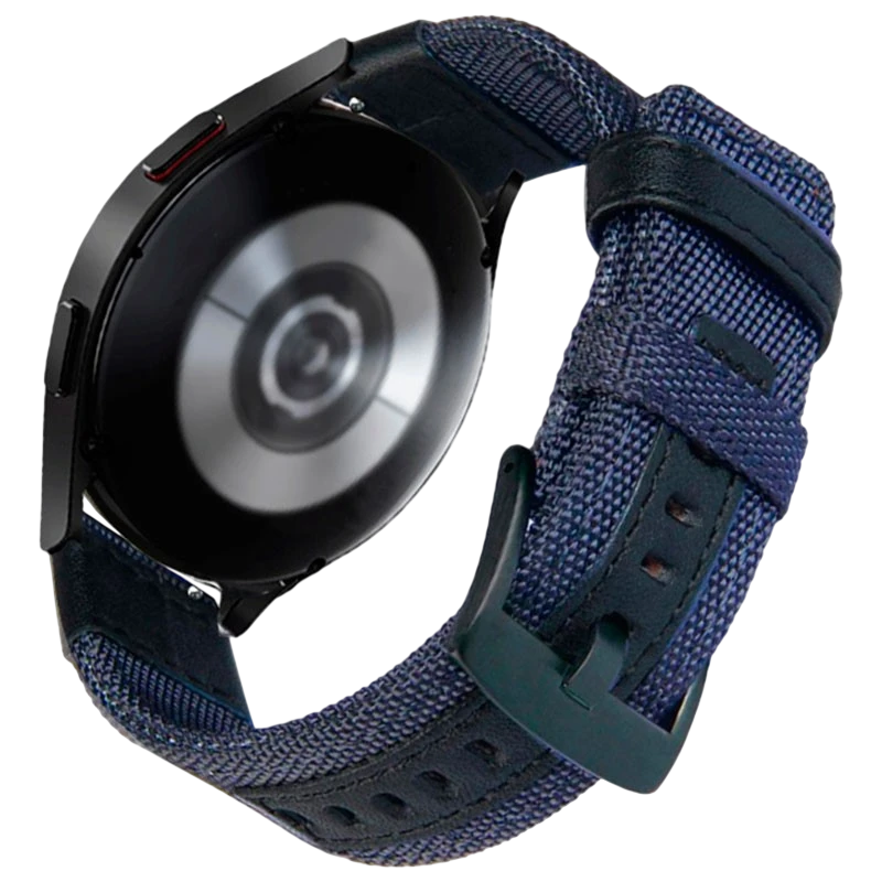 Correa Universal Nailon Ajustable 22mm Azul para Smartwatch Xiaomi/Amazfit/Samsung/Huawei/Realme/Ticwatch