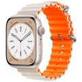 Correa Apple Watch 42/44/45/49mm Wave Blanco Estrella+Naranja