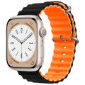 Correa Apple Watch 42/44/45/49mm Wave Negro+Naranja